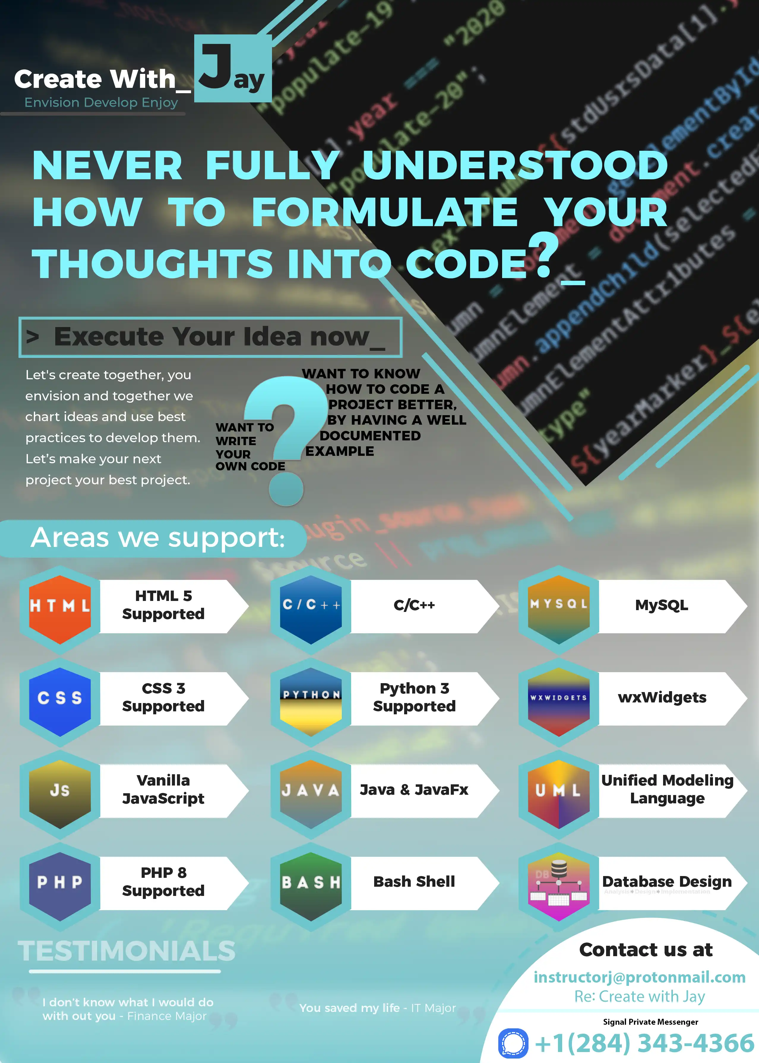 Image of "Create With Jay" flyer